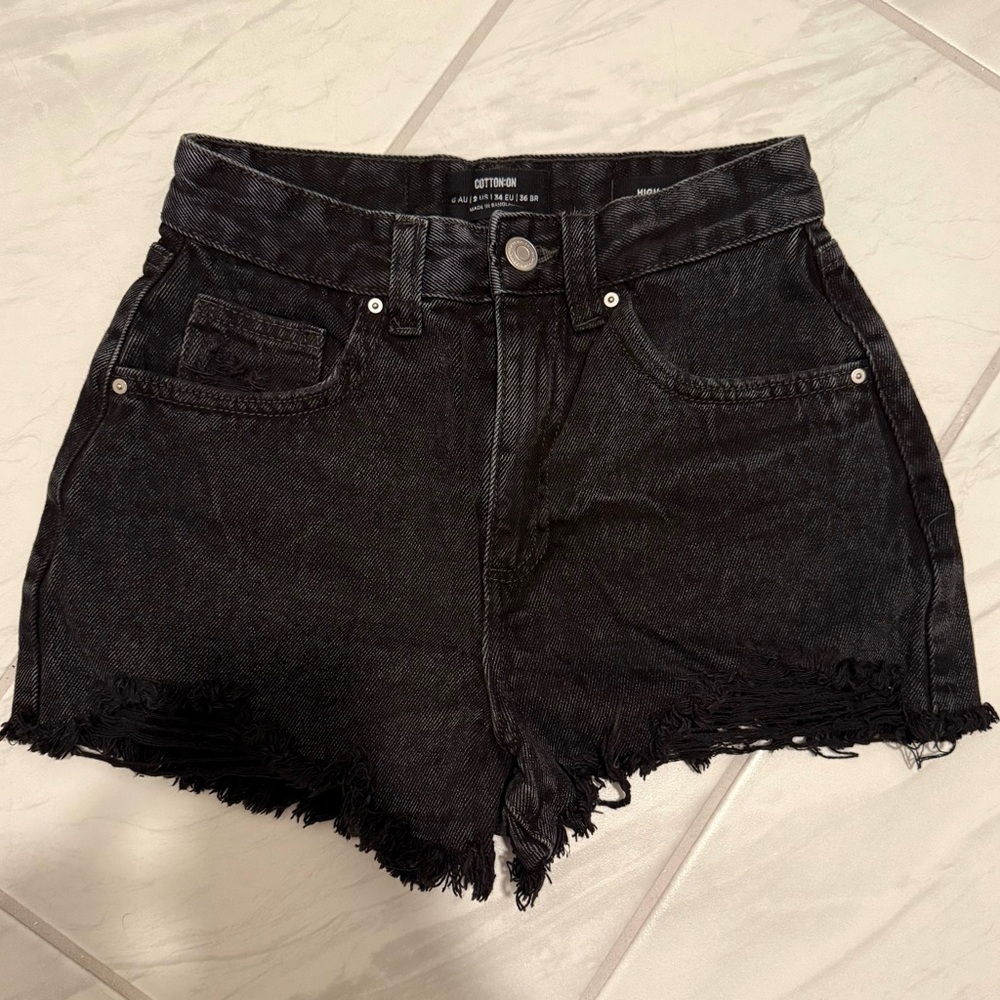 Cotton On Black Denim Shorts